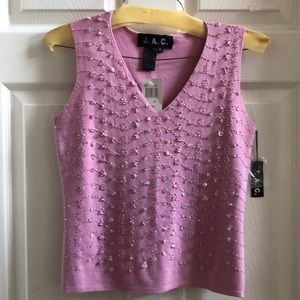 J.A.C. Sleeveless Pink Tulip Sweater